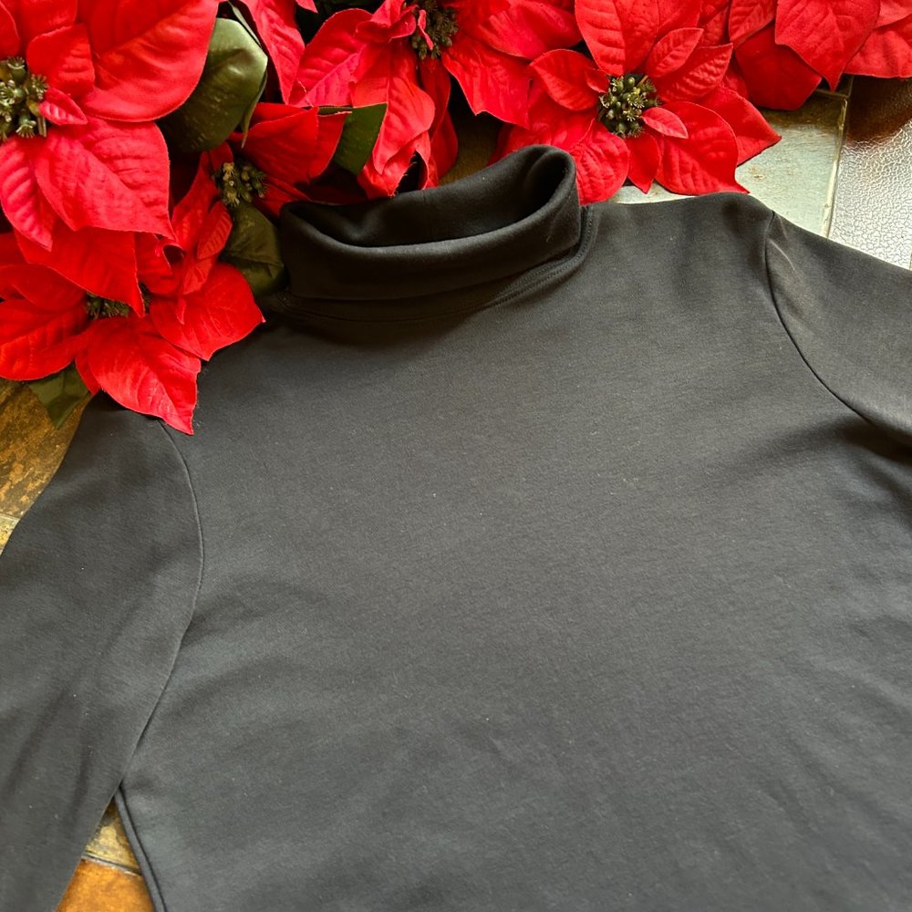 L.L. Bean Pima Cotton Turtleneck in Black - Picture 9 of 12